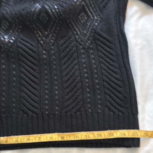 Talbots Black Cowl Neck Heavy  Sweater with Ribbed Texture and Sequins - Picture 8 of 9